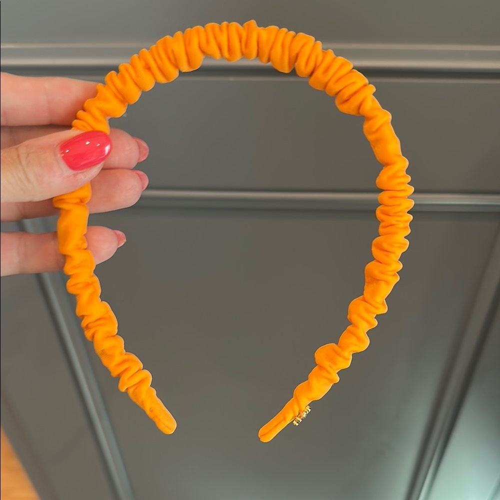 Lele Sadoughi Orange Ruched Hair Accessory